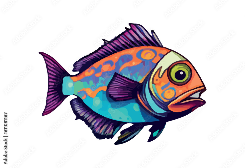 fish illustration. white background vector fish illustration. white background vector