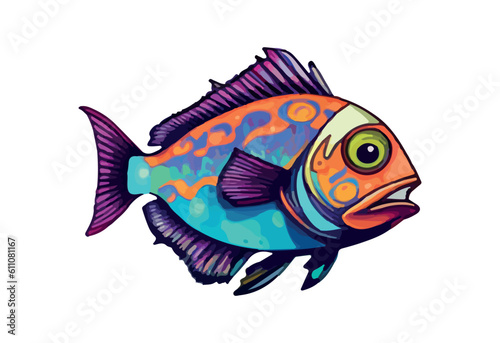 fish illustration. white background vector