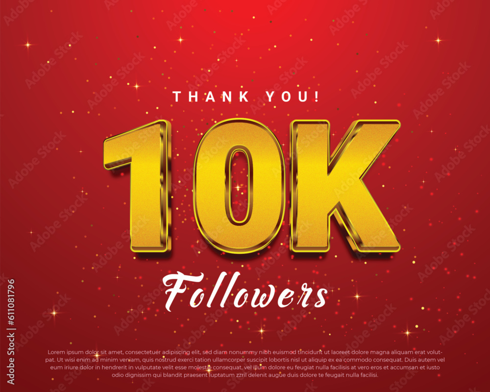 Thank you 10k followers banner for social media post
