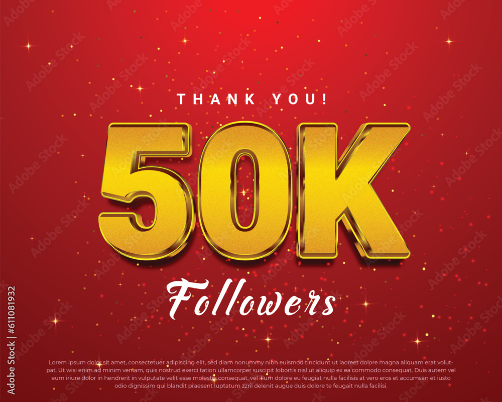Thank you 50k followers banner for social media post