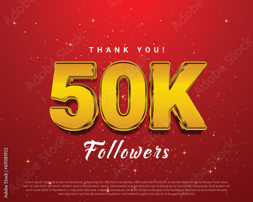 Thank you 50k followers banner for social media post