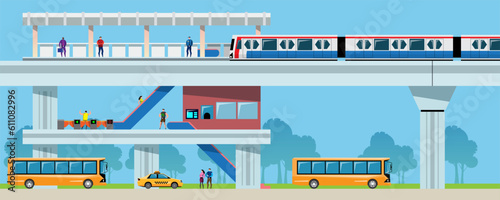VECTOR EPS10 - mass transport in the city,