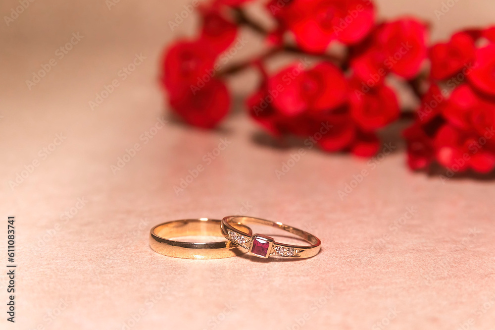 
jewelry and wedding rings for lovers who are about to get married