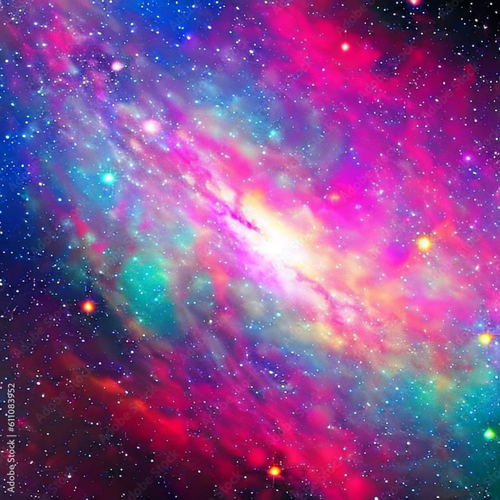 Colorful galaxy background. Generated Ai