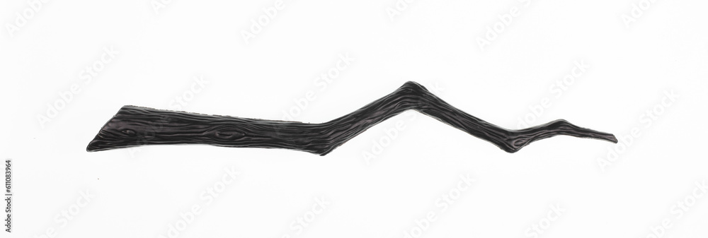 witch magic black wooden wand isolated on white background