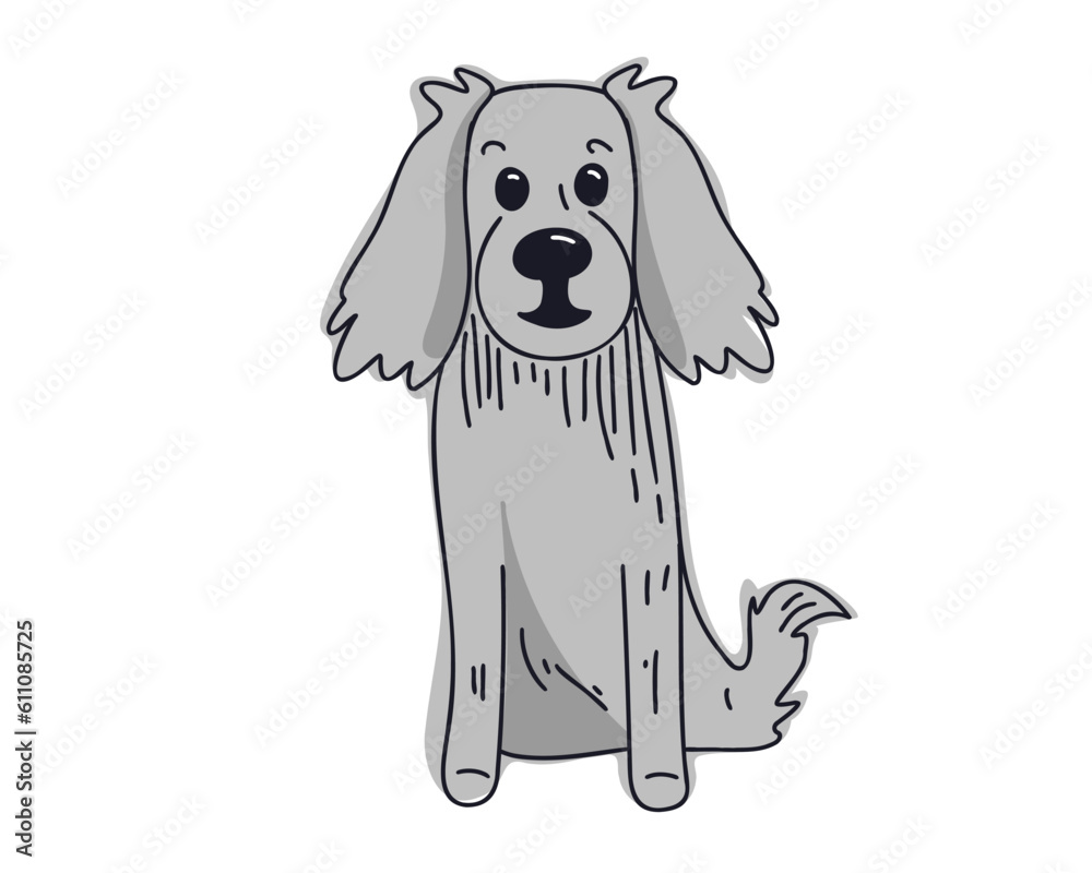 portrait of a cute little dog. Flat vector illustration portrait of a cute little dog. Flat vector illustration