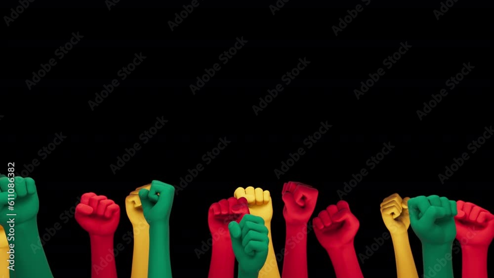 Juneteenth Freedom Day loopable animation featuring hands clenched in a ...