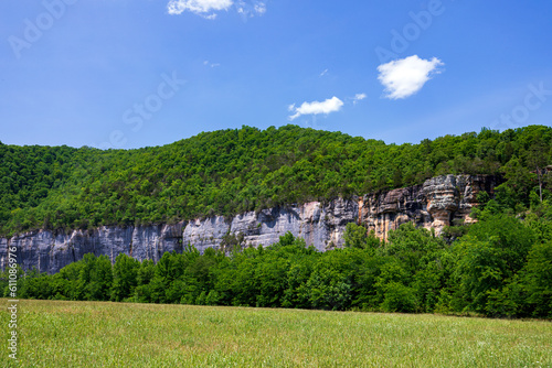Summer at Roark Bluff in Steel Creek Campground along the Buffalo River located in the Ozark Mountains, Arkansas.