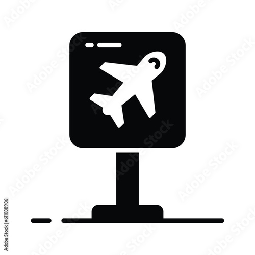 Check this carefully crafted designed icon of airport sign board in modern style