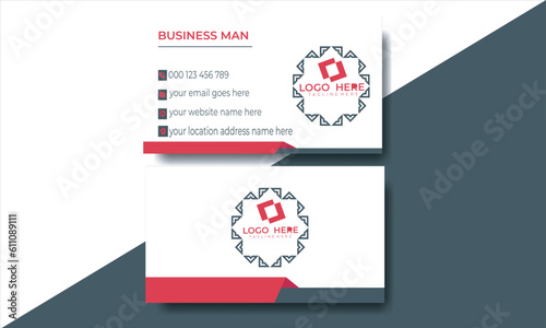 double sided business card template modern and clean style .