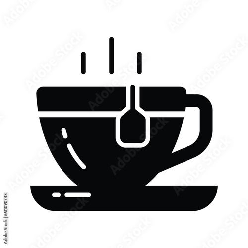 A hot tea cup vector icon design, hot beverage concept