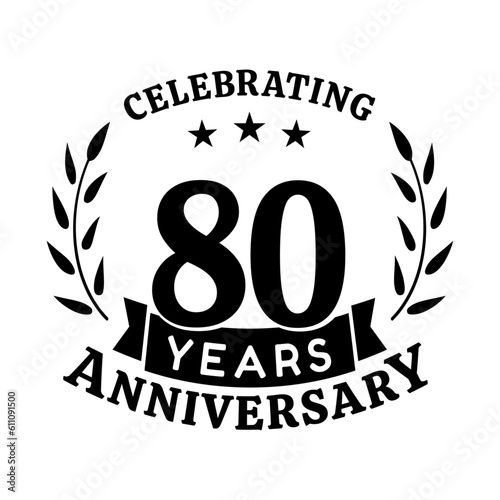 80th anniversary celebration design template. 80 years vector and illustration.
