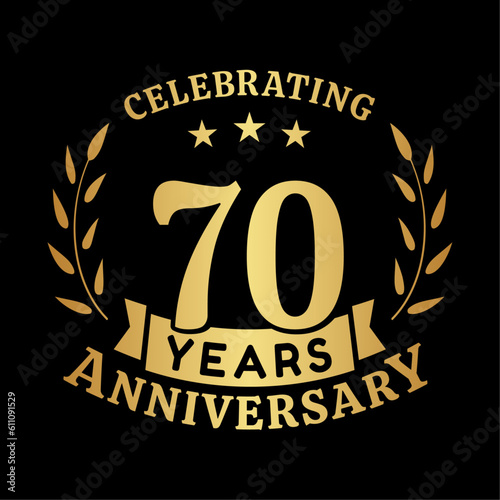 70th anniversary celebration design template. 70 years vector and illustration.