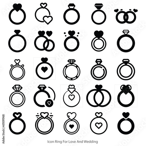 engagement ring vector flat color icon, Diamond ring icon set, Engagement ring icon, Jewel jewelry outline symbol for apps and websites, vector illustration