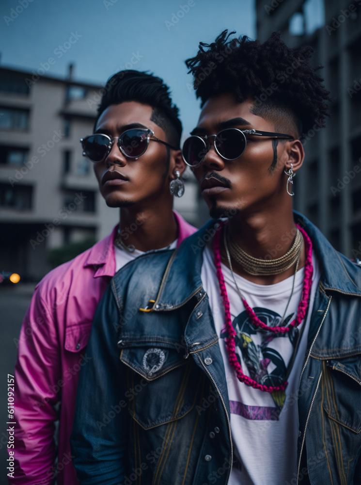 alternative gay couple wearing sunglasses alternative gay couple wearing sunglasses