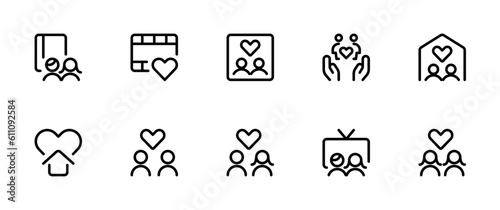 couple icon, loving romantic couple vector set design with Editable Stroke. Line, Solid, Flat Line, thin style and Suitable for Web Page, Mobile App, UI, UX design.