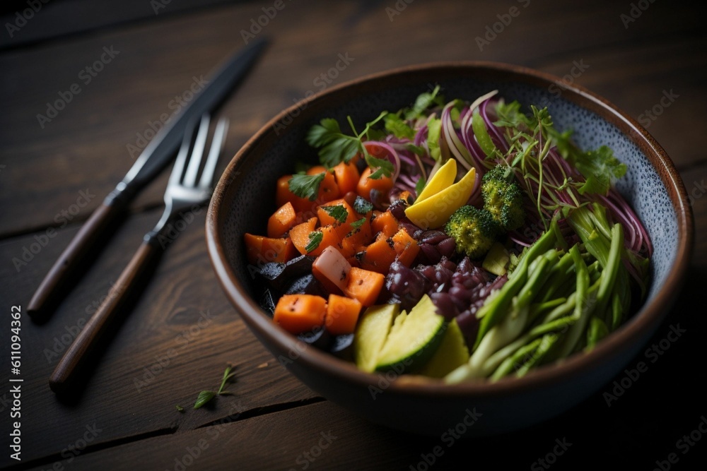 Poke bowl photography, generative ai Poke bowl photography, generative ai