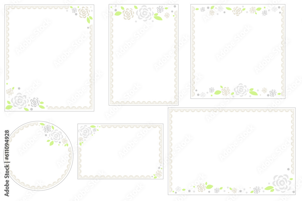set de ilustraciones vectoriales con tematica de flores blancas para invitaciones cartas o postales, papeleria plantilla
