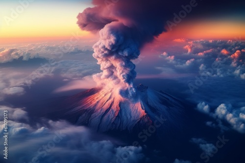 Volcanic eruption. Climate change concept. AI generated, human enhanced © top images