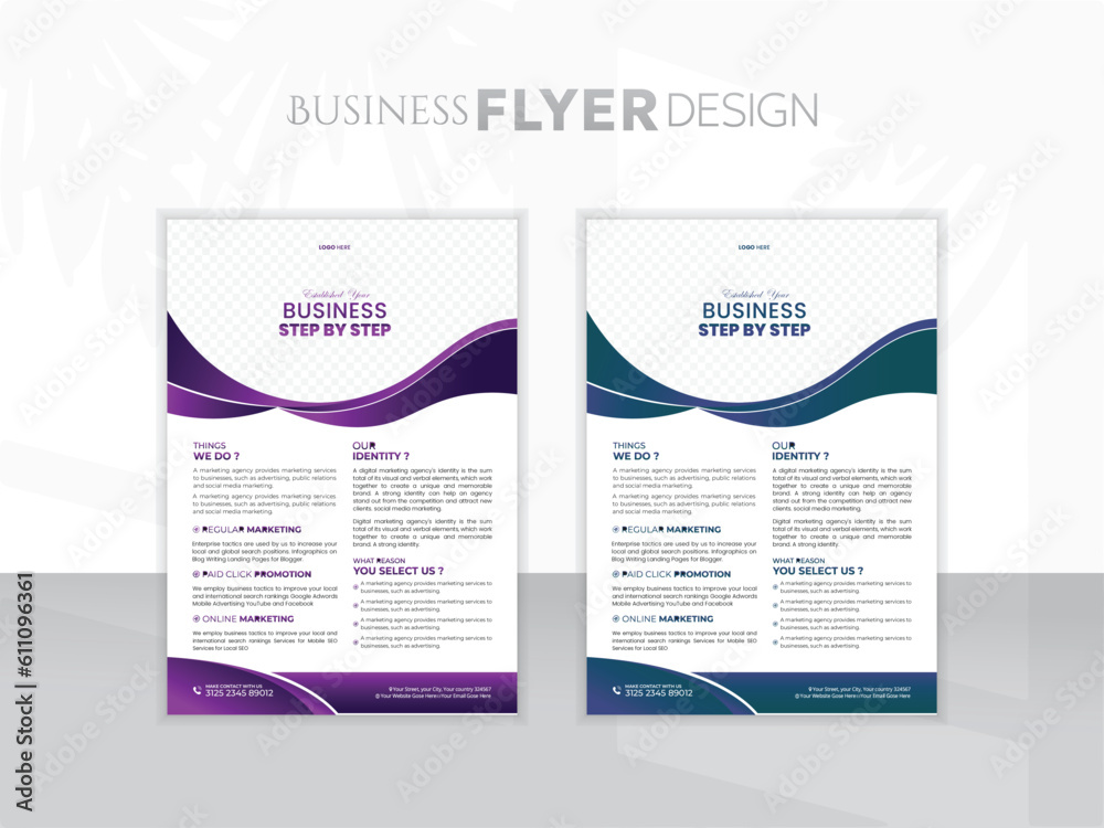 Fototapeta premium Modern Creative Corporate Flayer Design. Business Flayer For Advertisement, promotion. A4 Size Paper. Printable and Editable For All User.