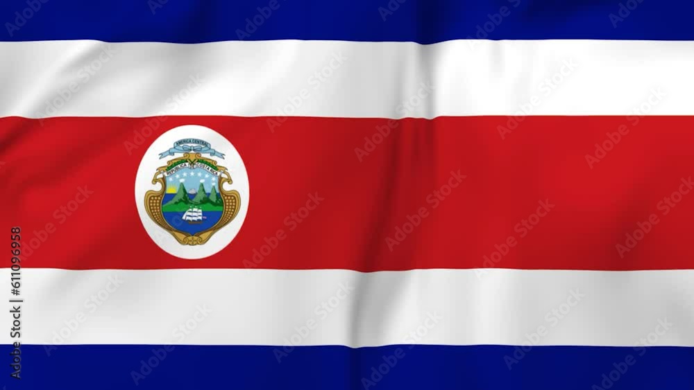 Arising map of Costa Rica and waving flag of Costa Rica in background. 4k video. Arising map of Costa Rica and waving flag of Costa Rica in background. 4k video.