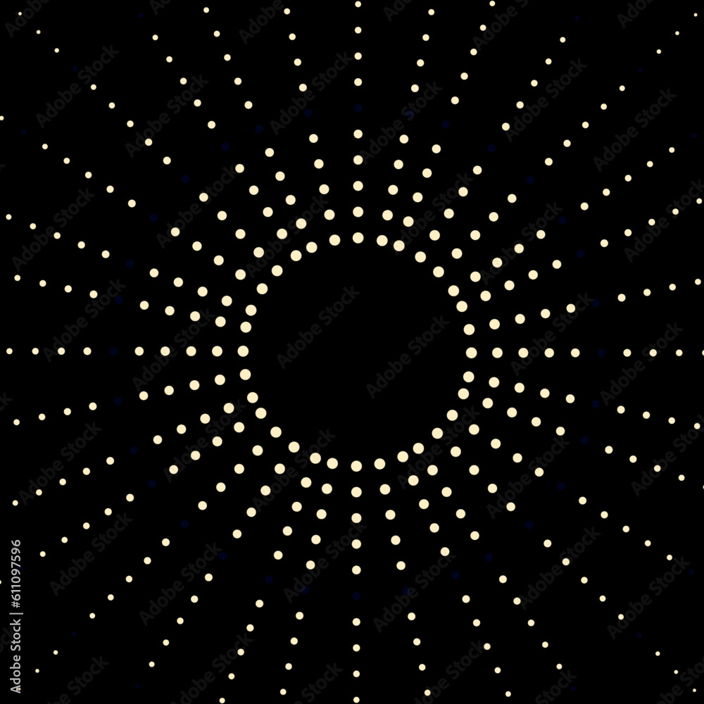 Concentric Circular Background With Dots. Halftone Circle Dots Texture ...