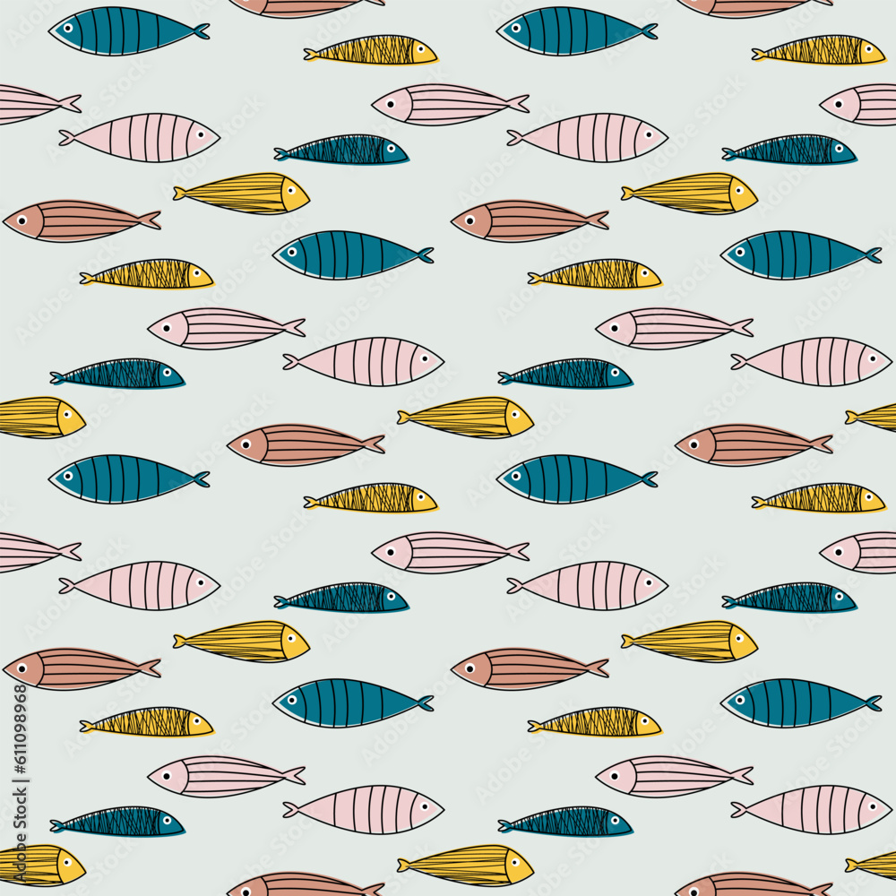 seamless pattern with fishes seamless pattern with fishes