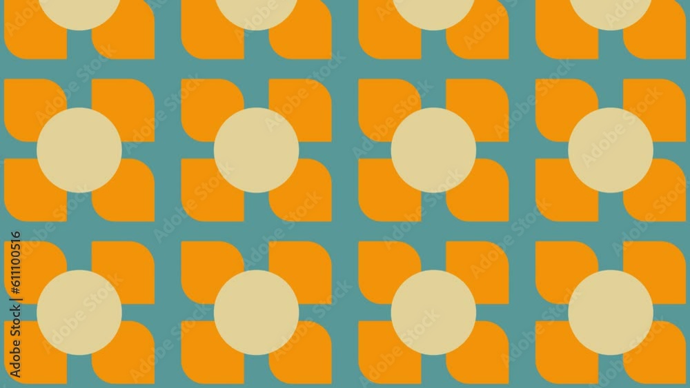 An abstract retro repeating pattern loop motion graphic background.