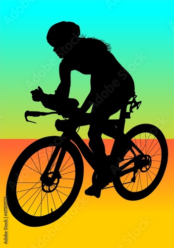 bici, figura, carrera, competencia