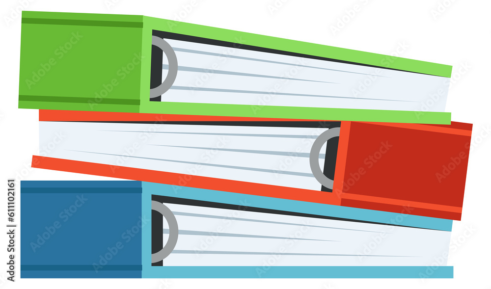 Document binders stack. Office papers color icon Document binders stack. Office papers color icon