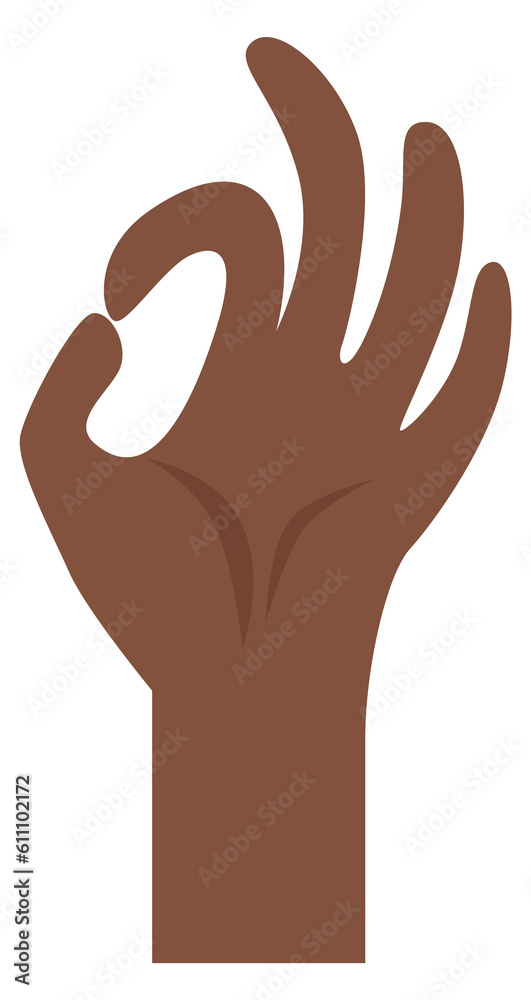 Okay black hand gesture. Approve positive sign Okay black hand gesture. Approve positive sign