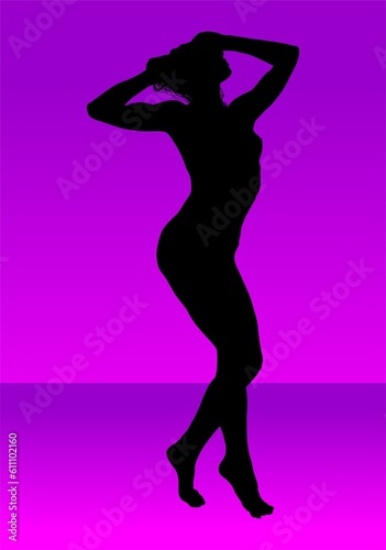 morado, figura, mujer