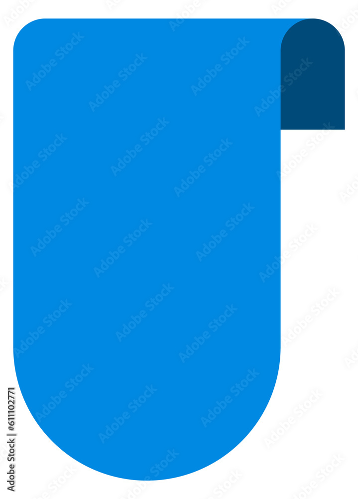 Blue ribbon tag. Blank label decorative template