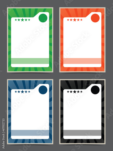 Sport player trading card frame border template