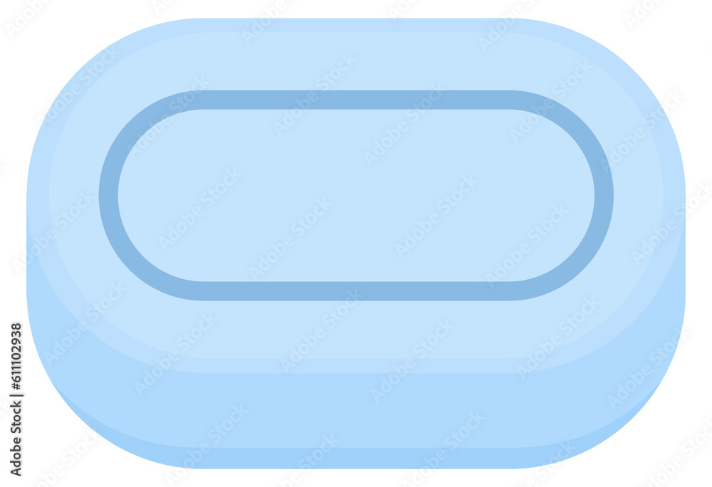 Soap bar icon. Blue hand washing product Soap bar icon. Blue hand washing product
