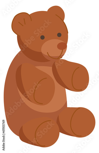 Teddy bear cartoon icon. Soft plush toy