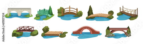 Stone and Wooden Bridge as Structure for Spanning Physical Obstacle Vector Set