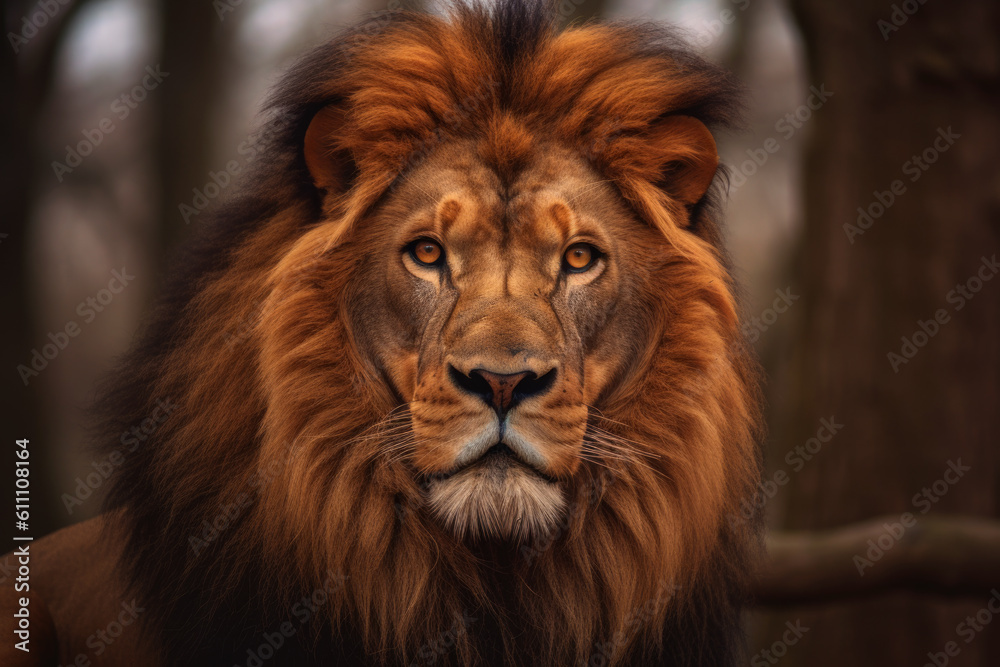Male Lion in all of his glory. Generative AI