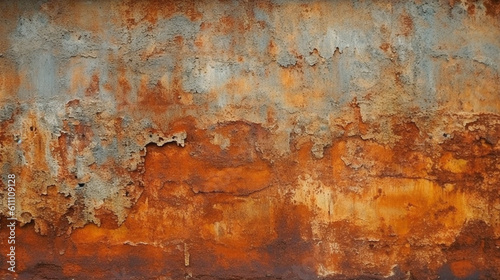 old worn rust wall, generative ai