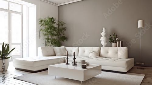 Interior with white sofa and coffee table © Zoofhem