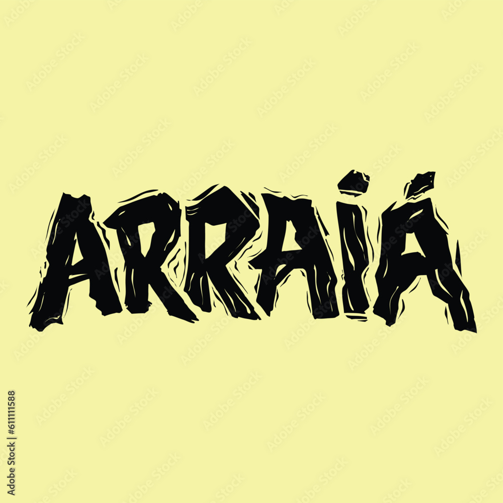 Word arrai woodcut style