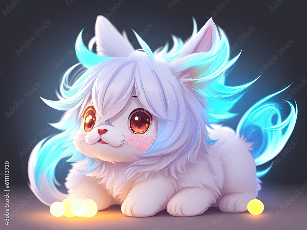 cute tiny hyperrealistic Anime cat from chibi. ai generative cute tiny hyperrealistic Anime cat from chibi. ai generative