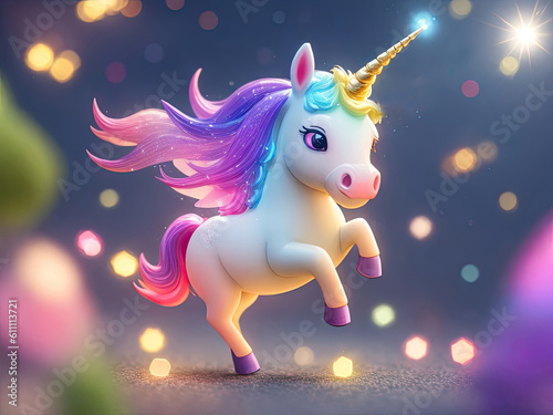 unicorn on a colorful background. ai generative