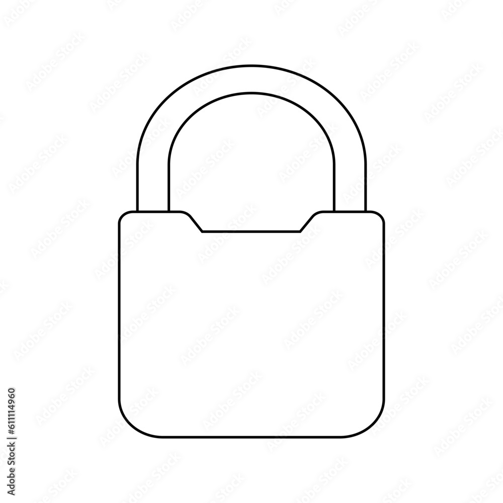 The silhouette of a padlock, good protection for the house on a white background. The silhouette of a padlock, good protection for the house on a white background.