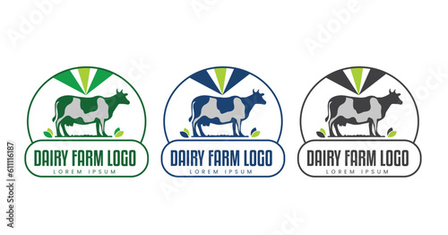 Dairy or Cow Firm Logo Design Concept 