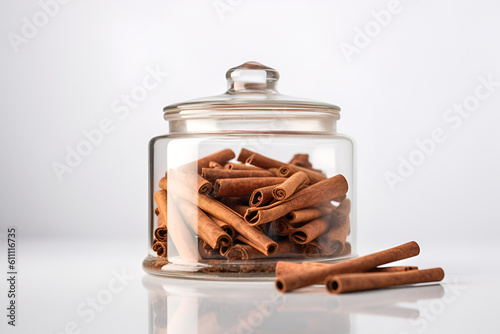 Cinnamon sticks isolated on white - - Generative with AI technology