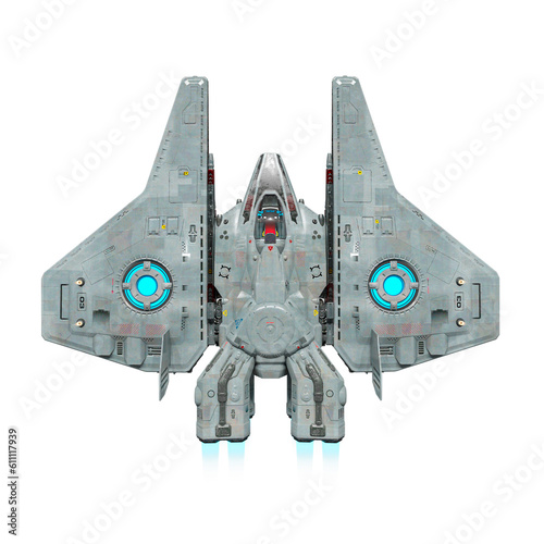 Fototapeta Naklejka Na Ścianę i Meble -  spaceship invaider in top view