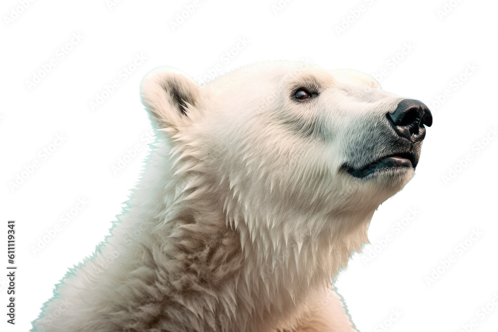 a majestic Polar bear portrait, Wildlife-themed, photorealistic illustrations in a PNG, cutout, and isolated. Generative AI a majestic Polar bear portrait, Wildlife-themed, photorealistic illustrations in a PNG, cutout, and isolated. Generative AI