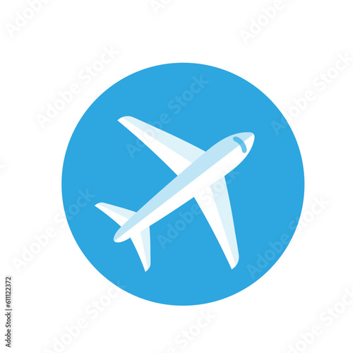 airplane icon on blue background. airplane symbol for web sites and mobile applications vector. flat design