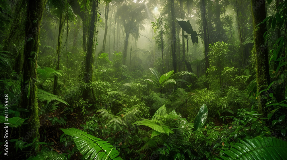 Fototapeta Amazon Jungle, World Rainforest Day. Generative AI	